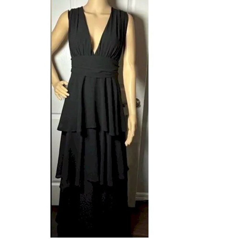 Lulu's Black Tiered Maxi Dress - Picture 2 of 11